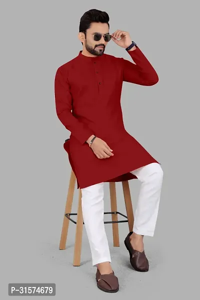 Latest Cotton Blend Kurta and Bottom Set for Men-thumb0