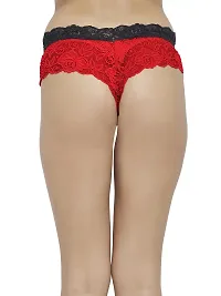 Women Cheeky Lace Mid Waist Floral Underwear Lingerie Brief Panty_Red-thumb3