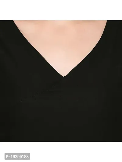 Women's V Neck Sleeveless Super Black Maxi Dress_Black_XS-thumb5