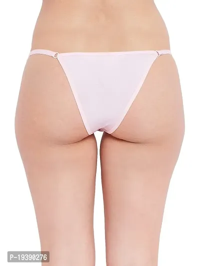 Exotic Lace Front Adjustable Waist Band Thong Panty Underwear_Pink-thumb3