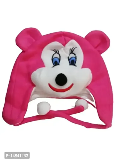 JUBINATION Cap Mickey Mouse Baby Kids Hat Winter Warm Fleece Cap (Rani Pink)