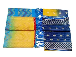 JUBINATION Dupatta Women's Orenga multicolor Dupatta Set pack of 2 (Self Design-5)-thumb1