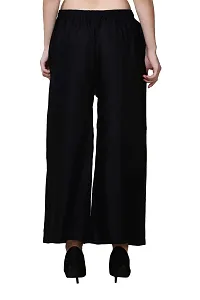 JUBINATION Palazzo Pant Women's Ethnic Rayon Coton Colour Black Plain Casual Wear Stylish Palazzo Pant Size XL-thumb2