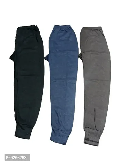 Jubination girls Thermal Pajami Pant Regular Fit Cotton Thermal Bottom Combo pack of 3  ( Brown , grey , blue )-thumb0