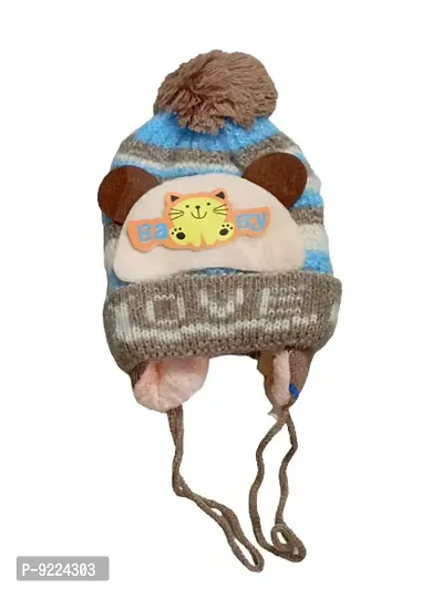 Classy Woolen Printed Hats for Kids Unisex-thumb0