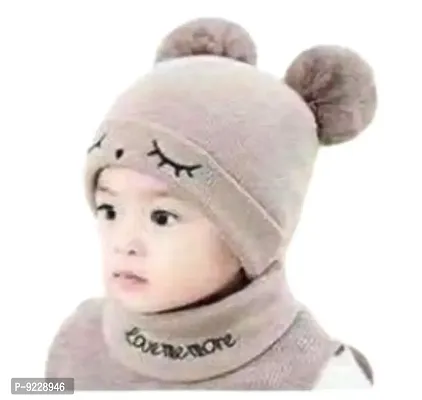 Classy Woolen Printed Hats for Kids Unisex