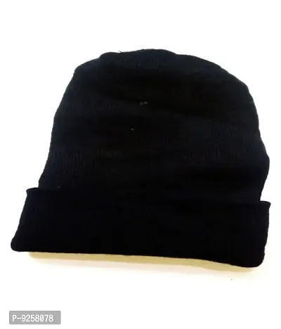 Boys and Girls of School Winter Woollen Cap (Black Colour, 1-4 Years) Pack of 1