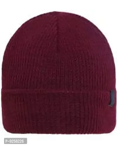 Boys and Girls of School Winter Woollen Cap (Maroon Colour, 1-4 Years) Pack of 1-thumb0