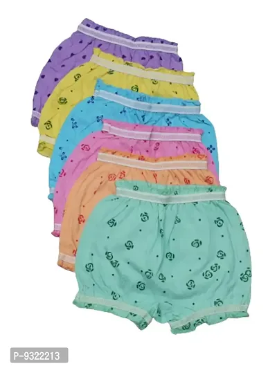 Jubination Pure Cotton Printed Multi-coloured Bloomer Panties for Girls  Kids (Pack of 6)
