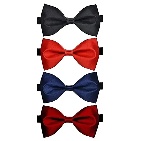 Jubination Bow tie Mens Classic 4 pcs Combo Pre-tied Satin Formal Bow tie