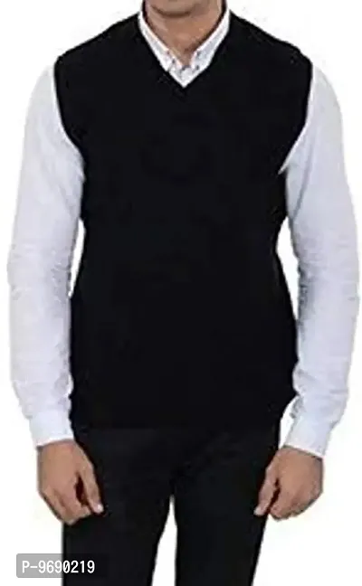 Sweater Man Boys Black-Grey Colour Reversible Sleeveless 2 in 1 Sweater for Boys/Men Pack of One-thumb0