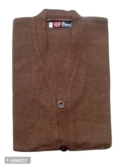 Mens Sleeveless Front Open Coffee Brown Colour Cardigan/Sweater/Jacket