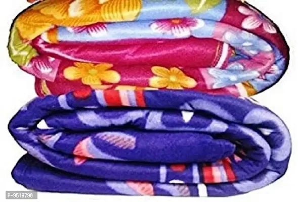 JUBINATION Multicolour Printed Single Bed Fleece Blanket (Set of 3 (Assorted) Multicolour)-thumb0