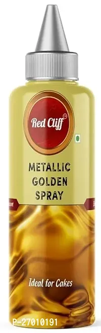 Red Cliff Premium Edible Metallic Colour Spray 30g | Cake Decorating Spray Colour for Cakes, Cookies, Cupcakes Or Any Consumable for A Dazzling Effect (Golden)-thumb0