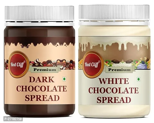 RED CLIFF White Chocolate Spread _ Dark Chocolate Spread | Combo Pack Of 2 | 350g-2 |)-thumb0