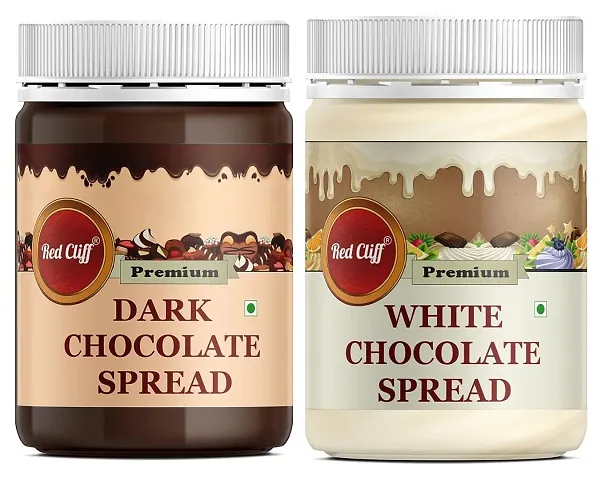 RED CLIFF White Chocolate Spread _ Dark Chocolate Spread | Combo Pack Of 2 | 350g-2 |)