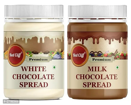 RED CLIFF White Chocolate Spread_ Milk Chocolate Spread | Combo Pack Of 2 | 350g-2 |)-thumb0