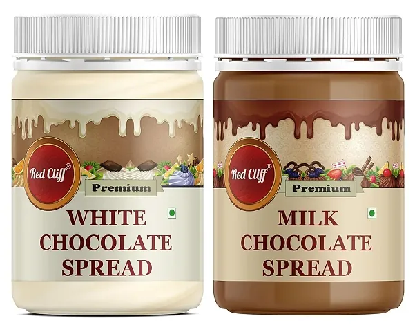 RED CLIFF White Chocolate Spread_ Milk Chocolate Spread | Combo Pack Of 2 | 350g-2 |)
