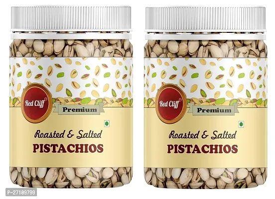 RED CLIFF Premium Californian Roasted  Salted Pistachios | Combo Pack Of 2 | Pista Dry Fruit, Shelled Nuts Super Crunchy  Delicious Healthy Snack | (Roasted  Salted Pistachios | 250gx2 |)-thumb0