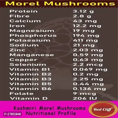 Red Cliff Sundried Kashmiri Morel Mushroom | Kanne Gucchi/Guchhi Mashrum | Dried Black Morchella | Rich in Vitamin D, Good Antioxidant  Helps in Weight Loss| Pack of 3 | 25gX3 | (Morel Mushrooms50g)-thumb2