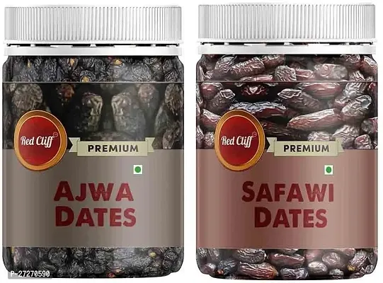 RED CLIFF Premium Ajwa + Safawi Dates | Original  Rich Khajoor | Combo Pack Of 2 | (Ajwa + Safawi Dates | 250gx2 |)