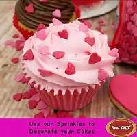 RED CLIFF Edible Red+Pink Heart Shape Sprinkles | Combo Pack Of 2 | Hearts Sweet Candy Topping for Cake Decor | Cake Decoration and Garnishing | 100gx2 |-thumb4