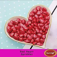 RED CLIFF Edible Red+Pink Heart Shape Sprinkles | Combo Pack Of 2 | Hearts Sweet Candy Topping for Cake Decor | Cake Decoration and Garnishing | 100gx2 |-thumb2