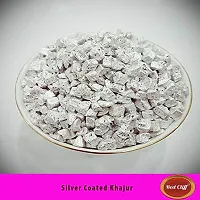 RED CLIFF Premium Silver Coated Khajoor (Dates) | Mouth Freshener | (Silver Coated Dates | 200g |)-thumb2