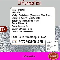 RED CLIFF Premium Silver Coated Khajoor (Dates) | Combo Pack Of 6 | Mouth Freshener | (Silver Coated Dates | 10gx6 |)-thumb2