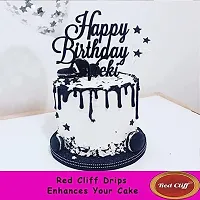 RED CLIFF Metallic Cake Drips | Combo Pack of 2 | Edible Decoration for Cakes | Topping | (Black Cake Drip | 110mlx2 |)-thumb1