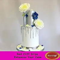 RED CLIFF Metallic Cake Drips | Combo Pack of 2 | Edible Decoration for Cakes | Topping | (Silver Cake Drip | 110mlx2 |)-thumb2