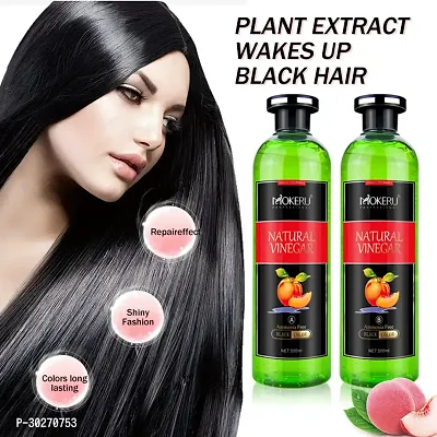 Fruit Vinegar Gel Hair Color Natural Hair Color Dye for Black Hair Dye(500ml x 2) - Black-thumb2