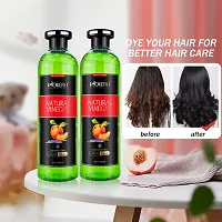 Fruit Vinegar Gel Hair Color Natural Hair Color Dye for Black Hair Dye(500ml x 2) - Black-thumb2