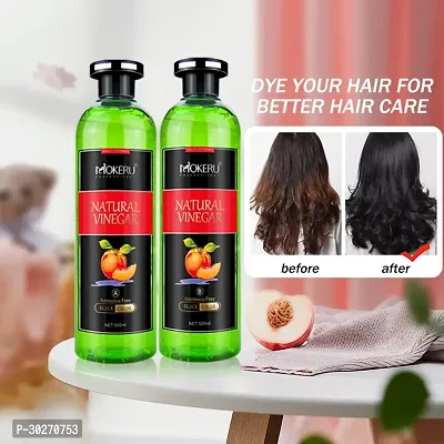 Fruit Vinegar Gel Hair Color Natural Hair Color Dye for Black Hair Dye(500ml x 2) - Black-thumb3