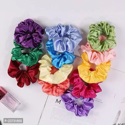 Satin scrunchies Rubber Band Pack Of 12-thumb0