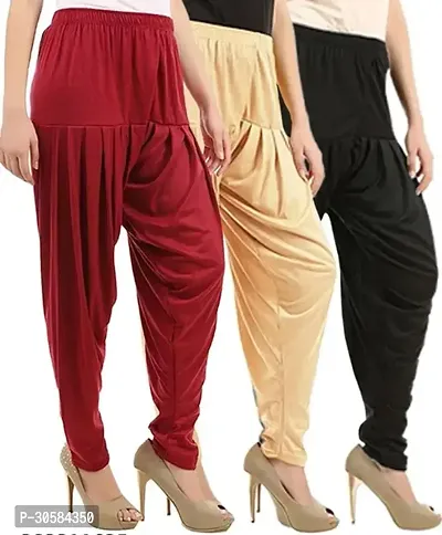 Stylish Viscose Patiala Salwar For Women Pack Of 3