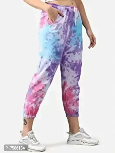 Womens Joggers Tie and Dye Print Relaxed Fit Track Pant-thumb0