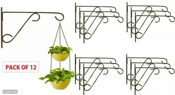 Wall Bracket Hanging Holder (Pack Of 12) - Black Plant Container Set (Pack Of 12, Metal)-thumb0