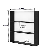 BLACK Shelf Organizer -4 Tier Storage Shelf with Adjustable Wall Mounted Shelf Rack, USE for Bathroom,Bedroom, Kitchen Rack, Living Room Wooden, MDF (Medium Density Fiber) Wall Shelf-thumb2