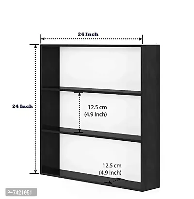BLACK Shelf Organizer -4 Tier Storage Shelf with Adjustable Wall Mounted Shelf Rack, USE for Bathroom,Bedroom, Kitchen Rack, Living Room Wooden, MDF (Medium Density Fiber) Wall Shelf-thumb3