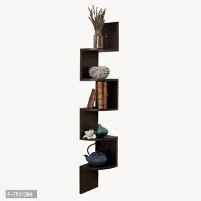 Rack Shelf / Home Decor Items Rack Floating Book Shelves for Living Room, Bedroom, Kitchen, Office MDF BLACK