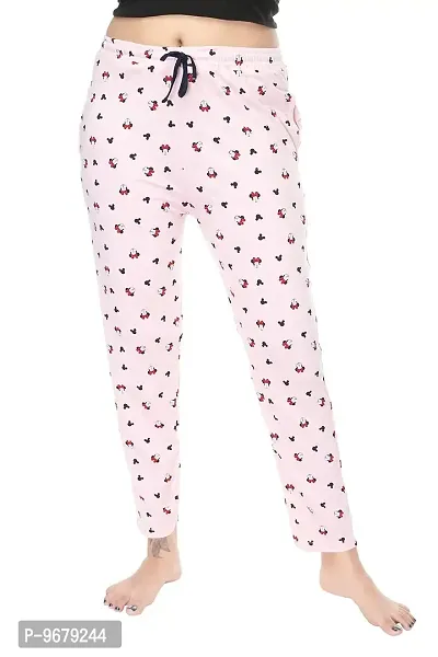 Mini Pie Pure Cotton pants for women, Walking  jogging pant with 2 pockets.(XL, N-floral) (M, Pink)-thumb2