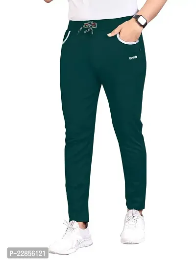 Stylish Green Polycotton Regular Track Pants For Men-thumb0