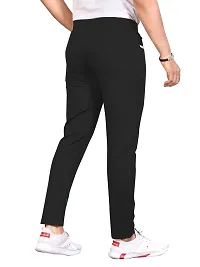 Stylish Black Polycotton Regular Track Pants For Men-thumb1