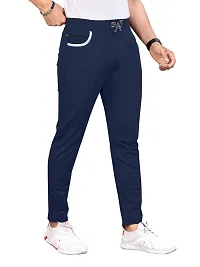 Stylish Blue Polycotton Regular Track Pants For Men-thumb2