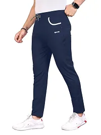 Stylish Blue Polycotton Regular Track Pants For Men-thumb3