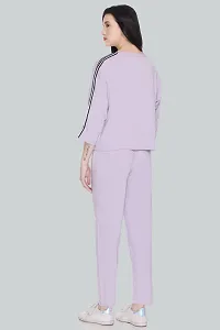 Elite Purple Cotton Blend Long Tracksuit For Women-thumb1