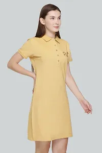 Women Stylish Cotton Blend Collar A-Line Dress-thumb3