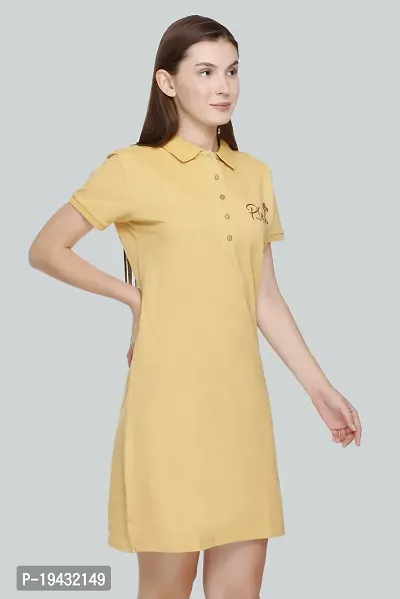 Women Stylish Cotton Blend Collar A-Line Dress-thumb4