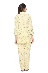 Stylish Yellow Cotton Blend Printed Night Suit Set For Women-thumb4